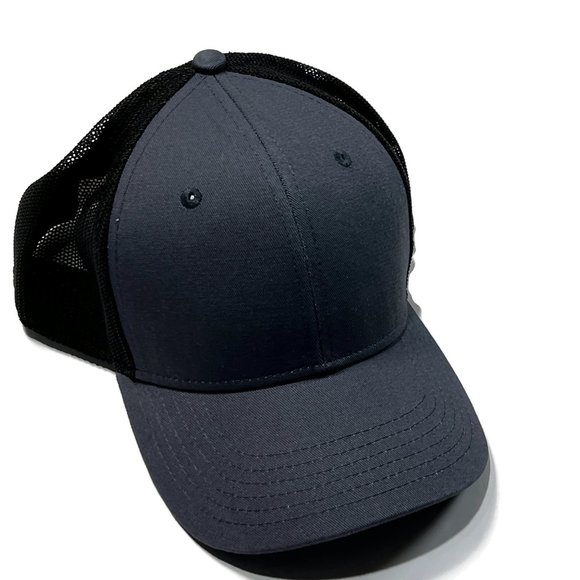 Outdoor Cap Baseball Hat Snapback Mesh Solid Blue Black - Picture 3 of 8